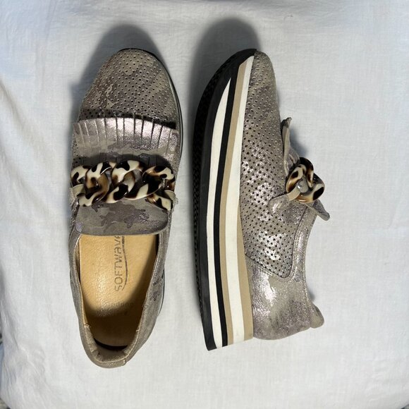 Softwaves Cadie Metallic Leather Slip On  Shoe size 38 1/2 NWOT - Picture 5 of 11